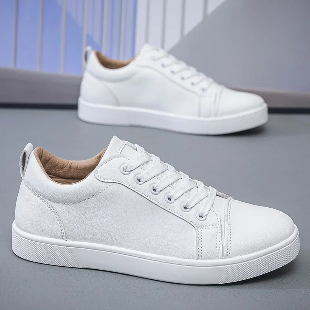 Men's Red Soled Casual Shoes Four Seasons Minimalist Board Shoe Mens Spring and Autumn Genuine Leather Sports Shoes Sneakers
