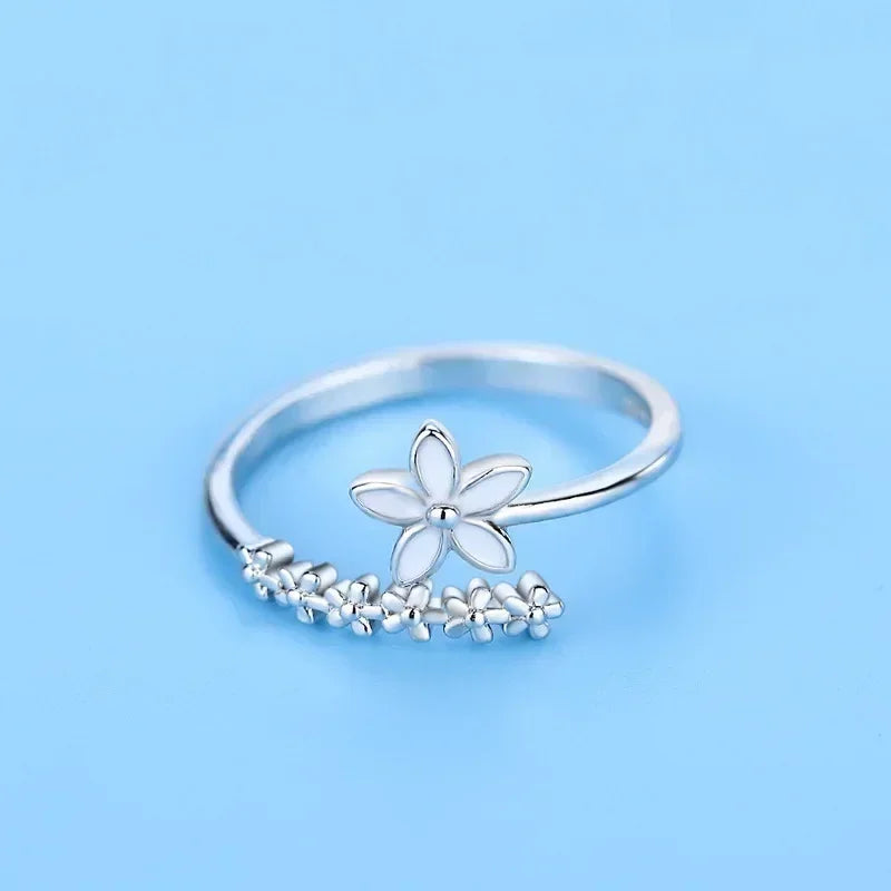 Hot 925 Sterling Silver Ring AAA Zircon Adjustable Simplicity Fashion Exquisite Women Jewelry Accessories Wedding Party Gift