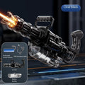 Gatling Rotating Electric Water Gun with Light-Up High Speed Continuous Shooting Powerful Water Blaster Summer Outdoor Beach Toy
