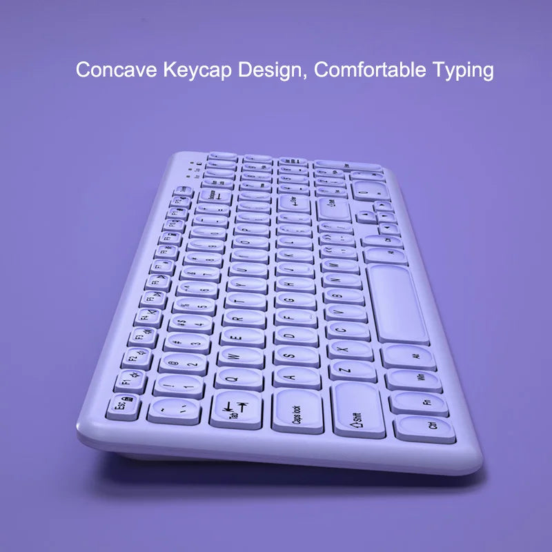 Fashion Keyboard and Mouse Set Wireless PC Gamer Keyboards and Mouse Kit Ultra Thin Office Ergonomic Gaming Keypad Mice Purple