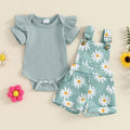 0-18months Infant Girls Shorts Set Short Sleeve Romper Flower Print