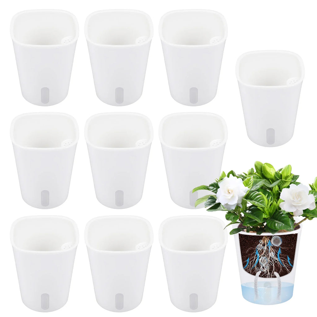 10 Pcs Self Watering Planter Lazy Hydroponic Flower Pot Plastic