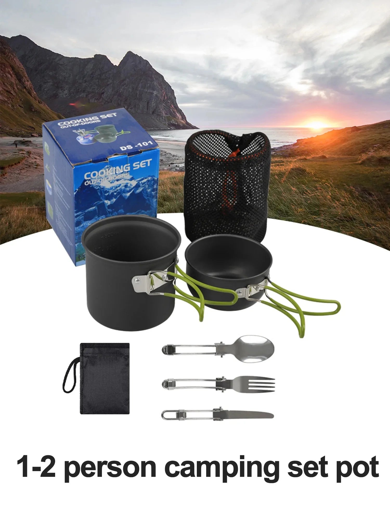 Camping Cookware Set, Outdoor Pan Set, Tourist Dishes, melon, Kitchen Equipment, Trekking Utensils, Picnic Picnic