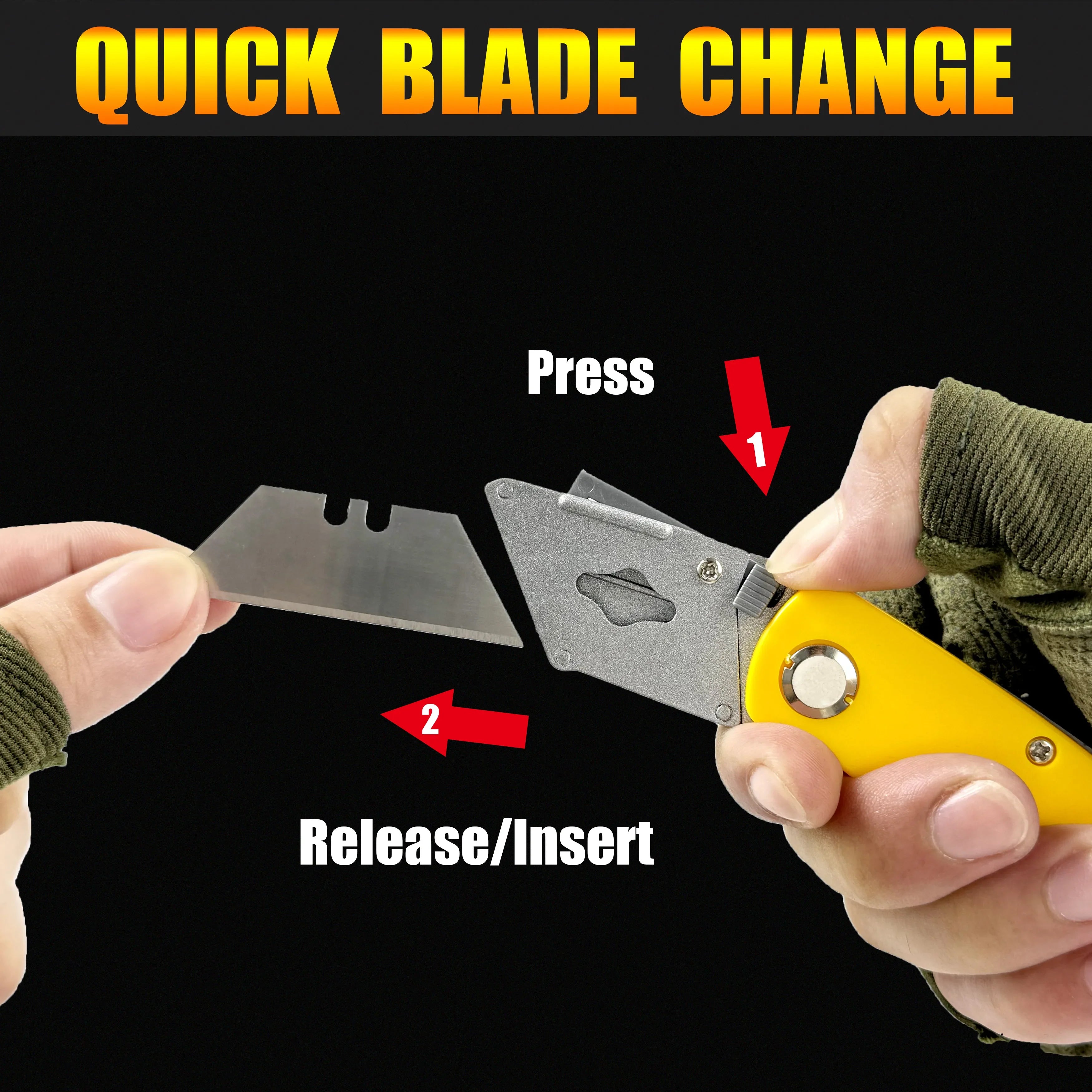 Folding Art Knife - 10 blades, box opener, office supplies, wallpaper knife, multi-functional folding knife，Utility knife