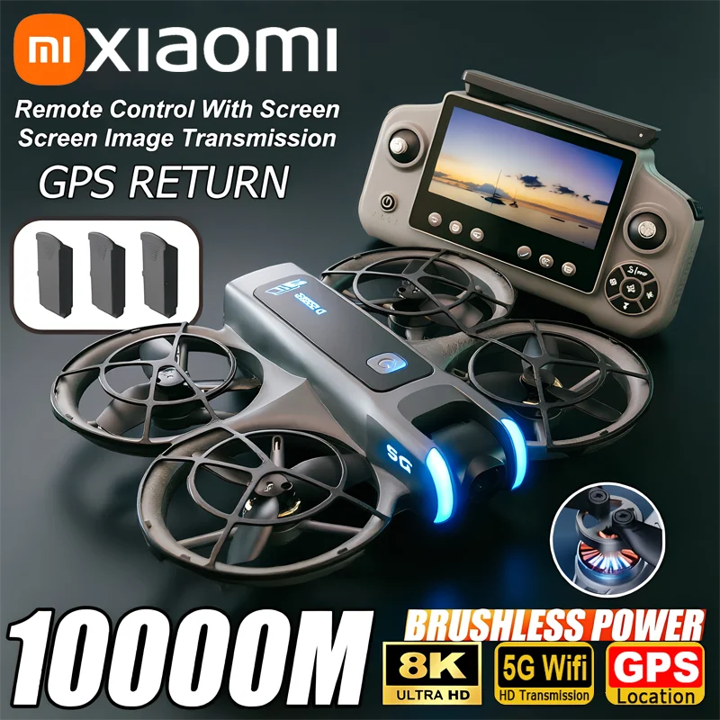 Xiaomi D2 Drone 8K Aerial HD Intelligent Avoiding Obstacle with Larger Screen Remote Control Folding Brushless Power GPS Drone