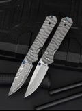 New Style Outdoor Pocket Folding Knife Damascus Steel Blade Titanium Alloy Handle Portable Knives Peeling Tool Jungle Knives