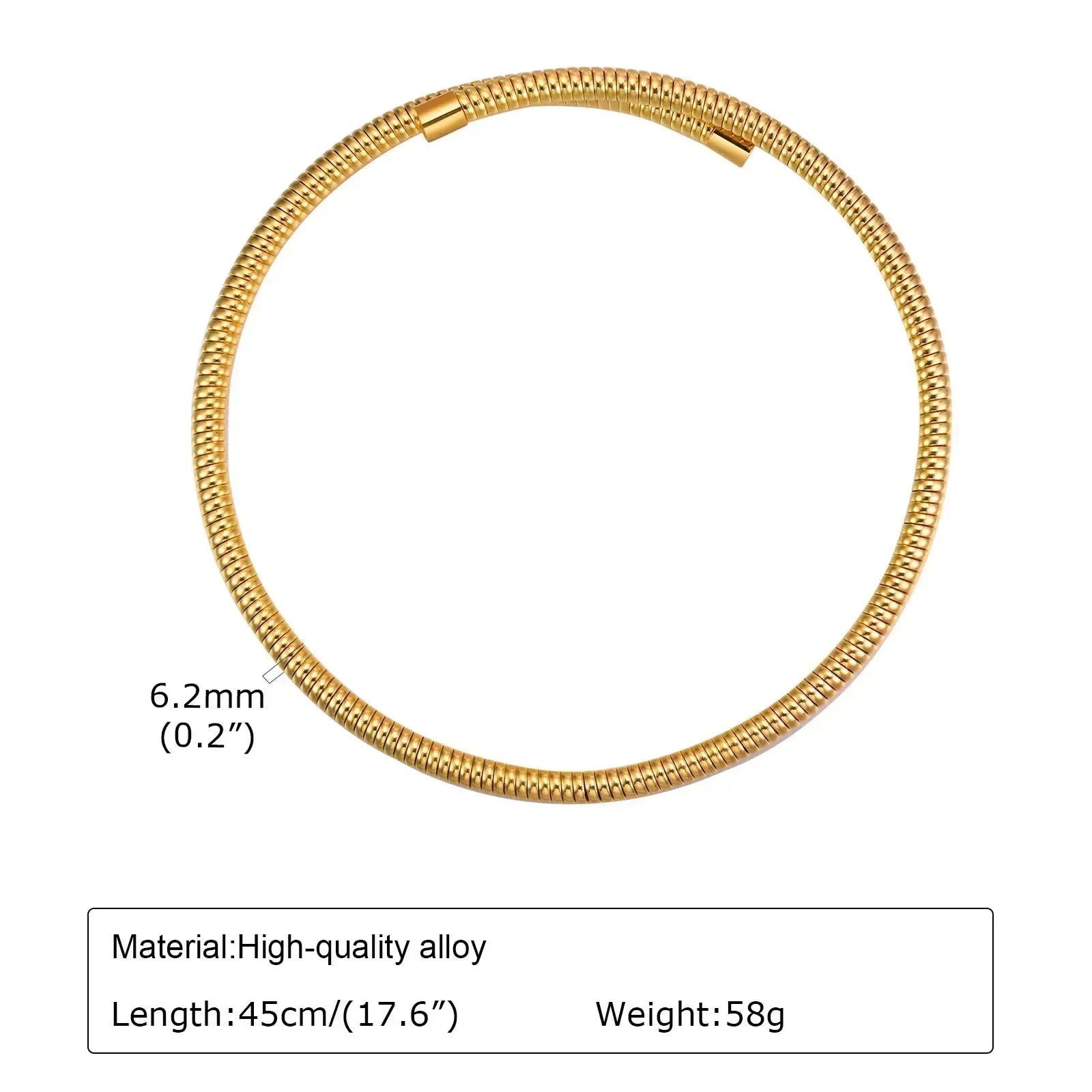 Choker Neck Cuff for Women, Open Collar Choker Torques Necklace Adjustable ,Simple Stainless Steel Jewelry