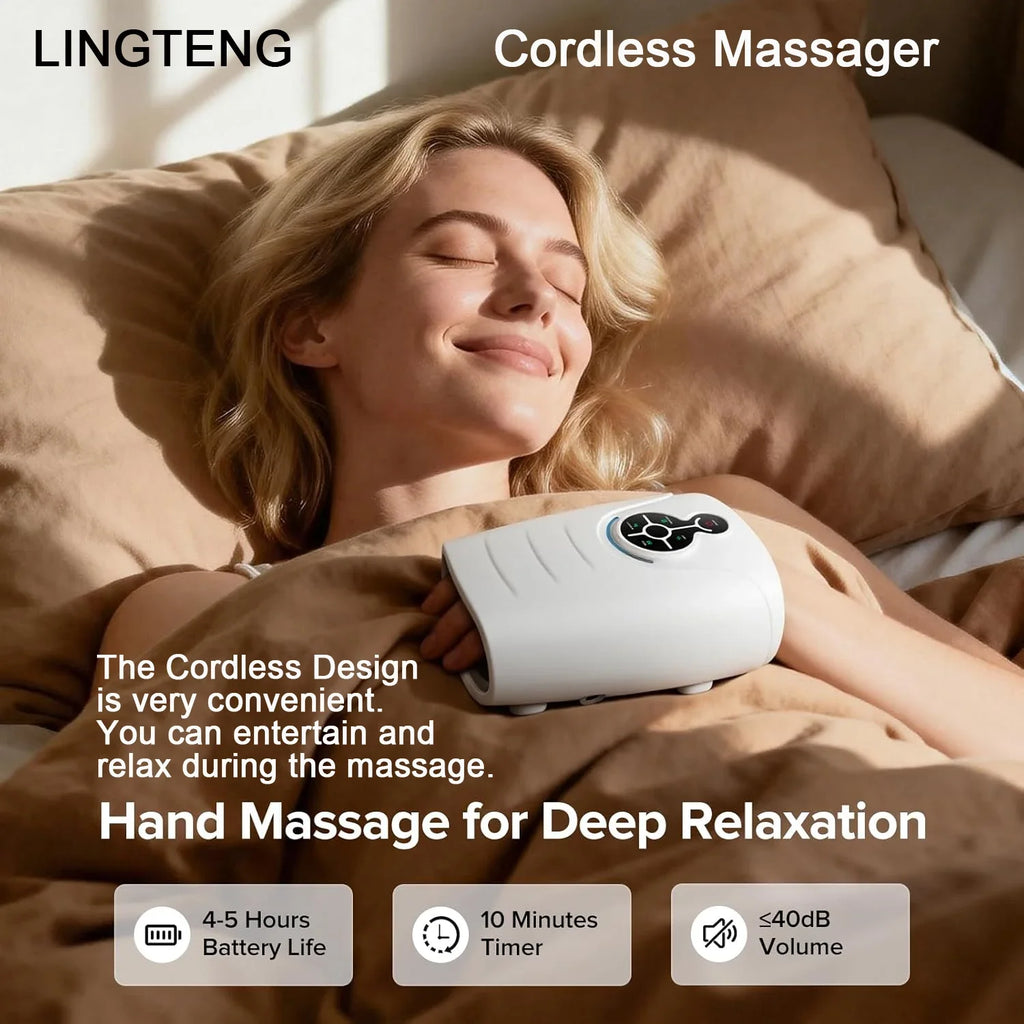 LINGTENG Hand Massager, Cordless Heated Massager, Relax Anytime, Anywhere, Warm and Comfortable, Helps You Unwind Deeply, A Holiday Gift for Home or Office