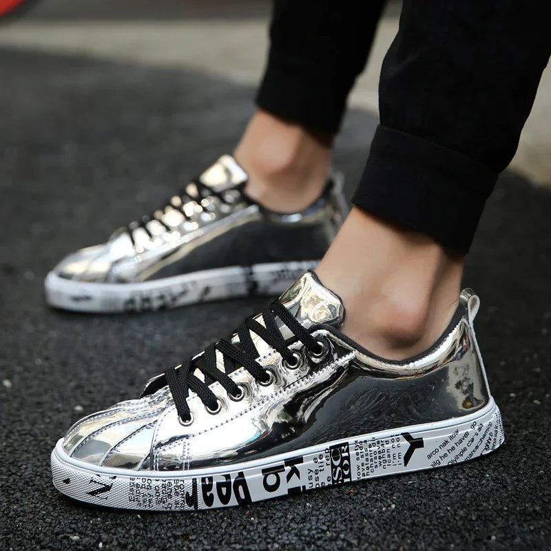 Women Gold Silver Sneakers Men Hip Hop Casual Unisex Tennis Luxury Running Shoes Clunky Trainers Bigsize Streetwear Footwear