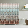 Luxury Red Gold Damask Print Shower Curtain, Waterproof Polyester Bathroom Curtain with Hooks