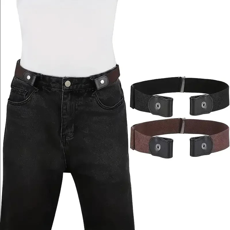 Traceless Invisible Elastic Belt Women's Belt Jeans Pants Men's Elastic Belt