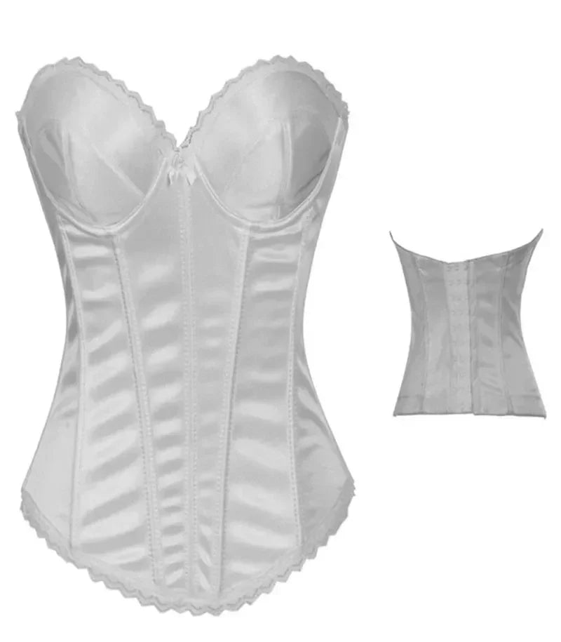 caudatus Corset Bustier Bridal Women Wedding Top Sexy Lingerie Overbust Corselet Victorian Vintage Costumes Gorset Exotic White