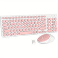 1 Set of 2.4G Wireless Keyboard and Mouse, Portable 95-key Multimedia key Office Mouse Kits, Silent Round Keyheads keyboard Mice