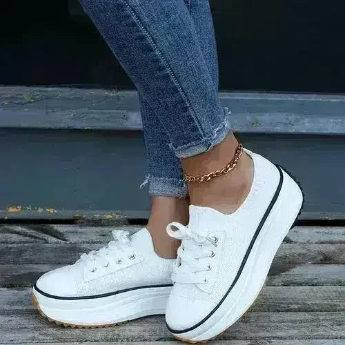 Summer Knitted Breathable Sneakers Women's Vulcanize Shoes