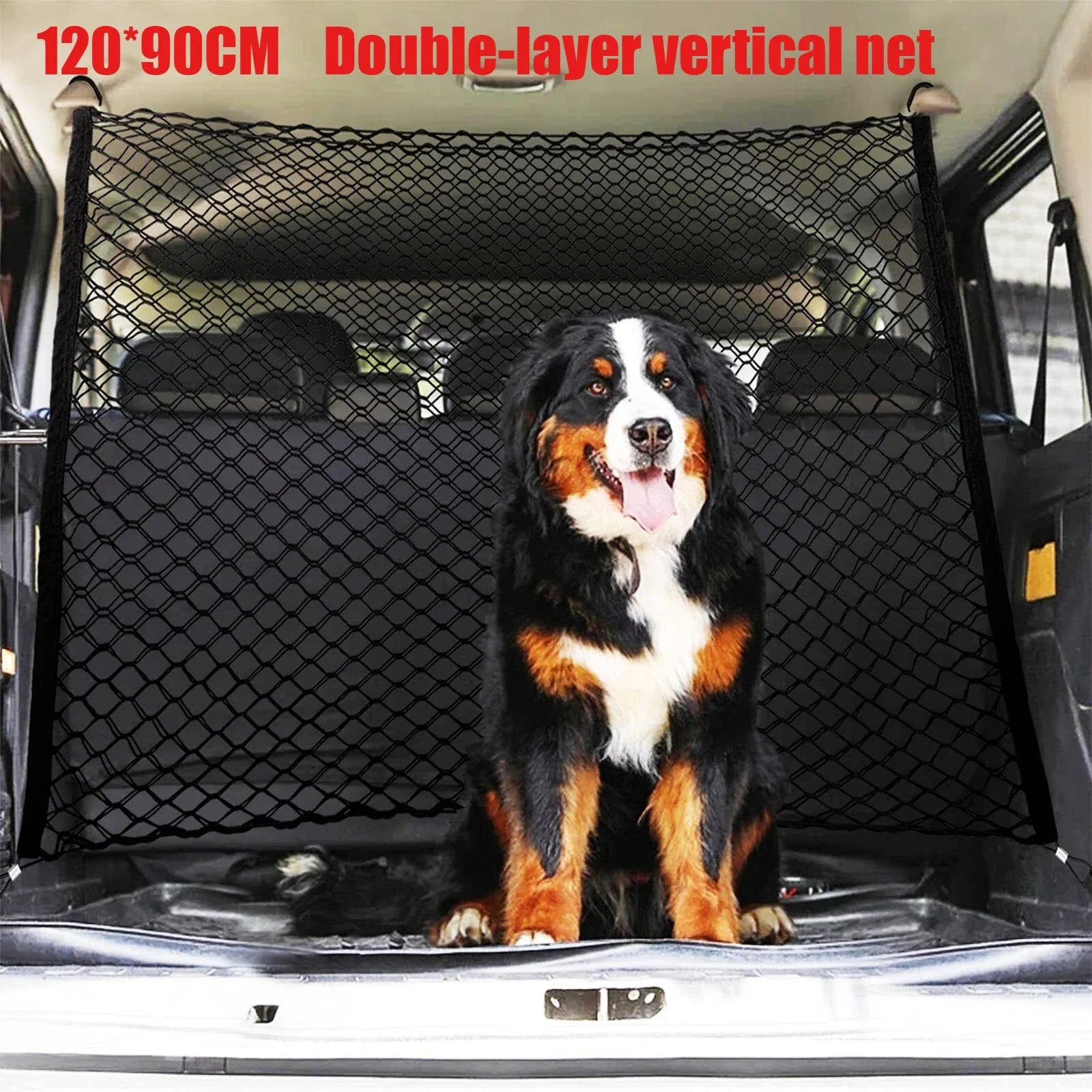 120X90CM Car Trunk Fence Pet Dog Isolation Protective Net Durable Elastic Isolation Double Layer Nets Safety Fence for Any Car