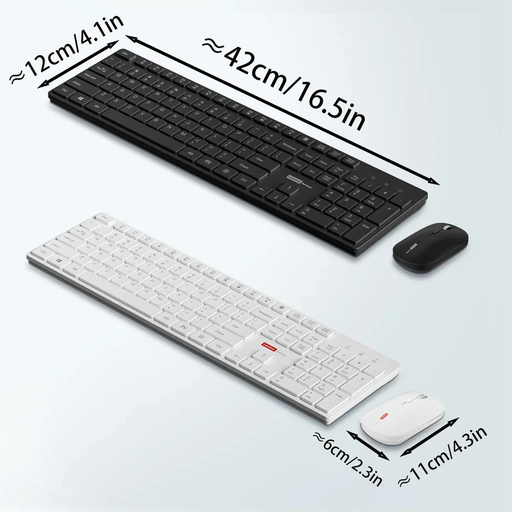 Lenovo Wired Mouse and Keyboard Set Classic Black Office Business Home Use Mouse 104Keys Silent Quiet Keyboard Combo for Laptop
