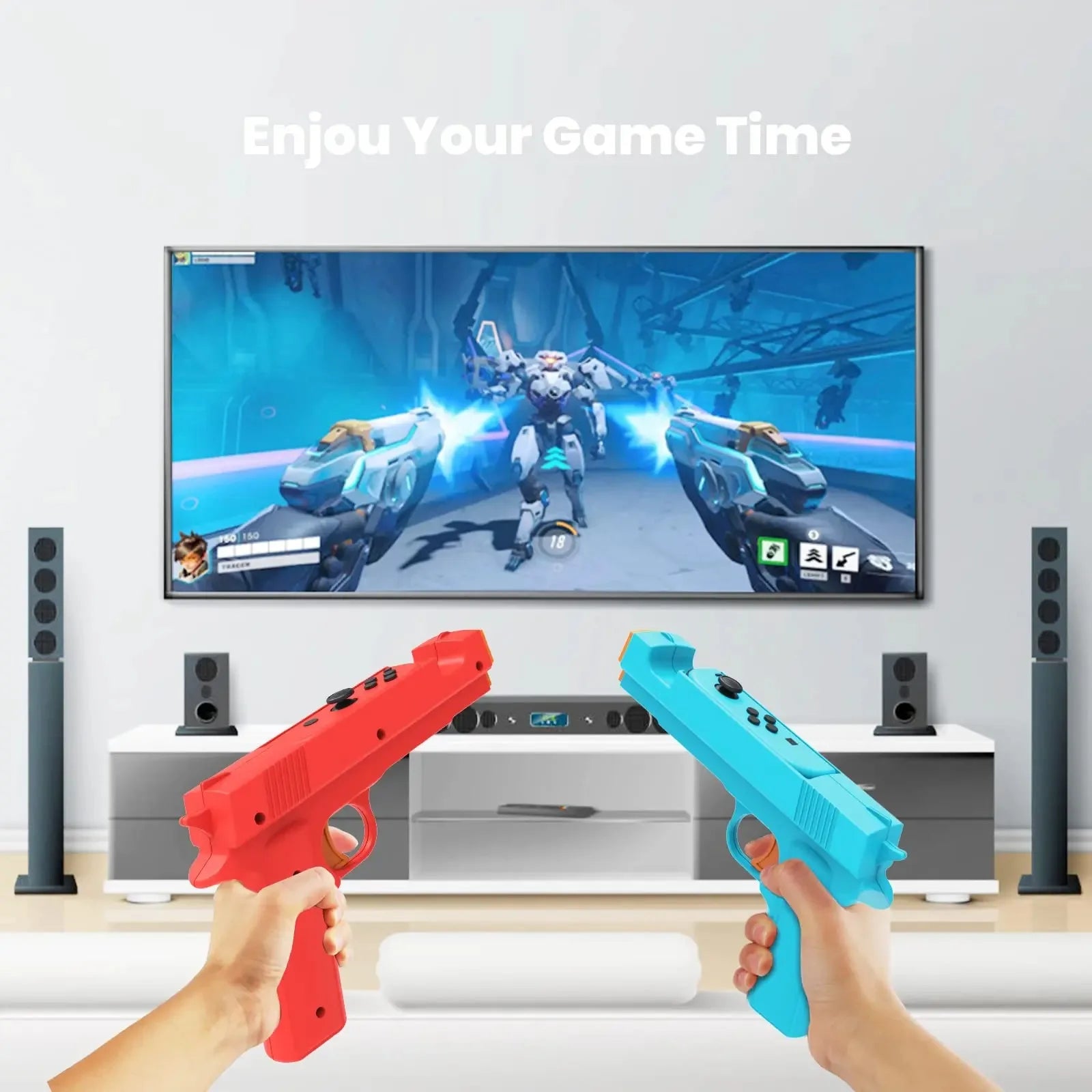 New For NS Switch Small Handle Shooting Game Gun Stock Grip Switch OLED Left and Right Controller Gun Stock Handle 2 Packs