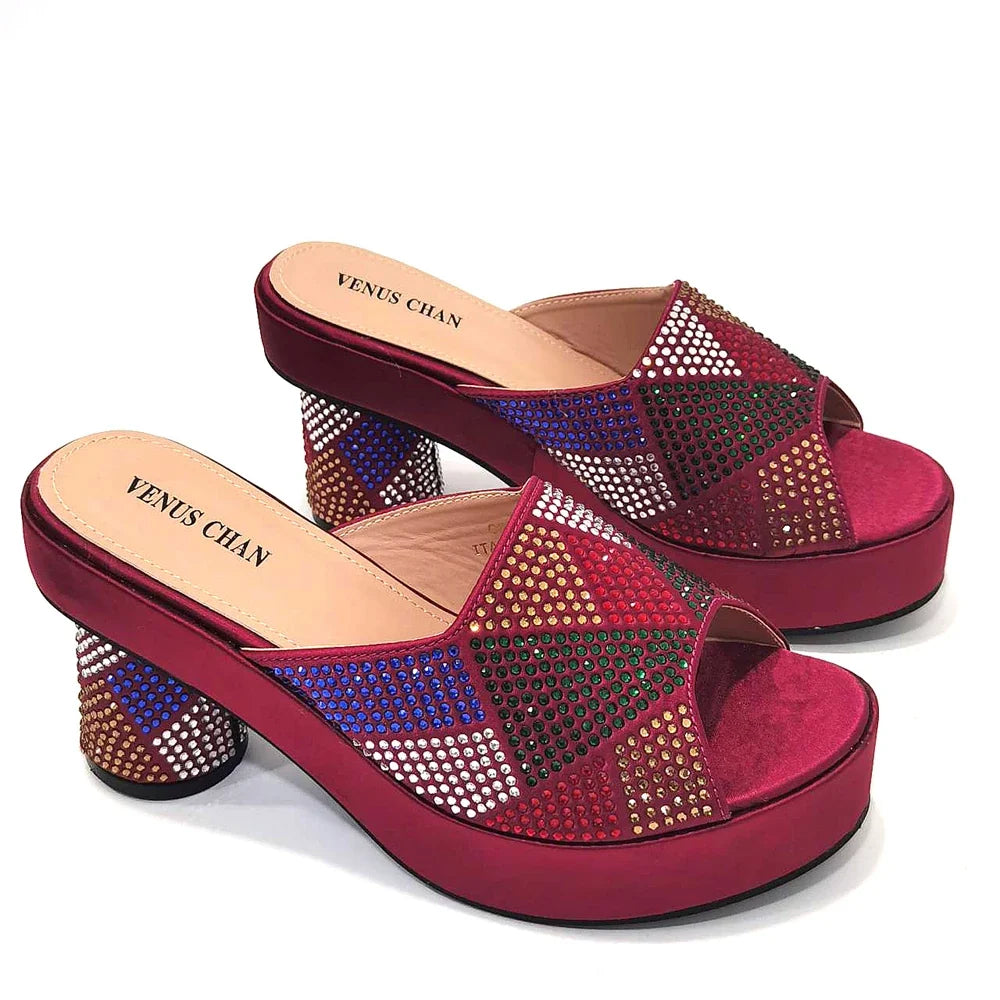2024 Gold Color Nigerian Sandals Platform Shoes Ladies Party High Heel Open Toe Luxury Wedding Ladies High Heels Sandals Summer