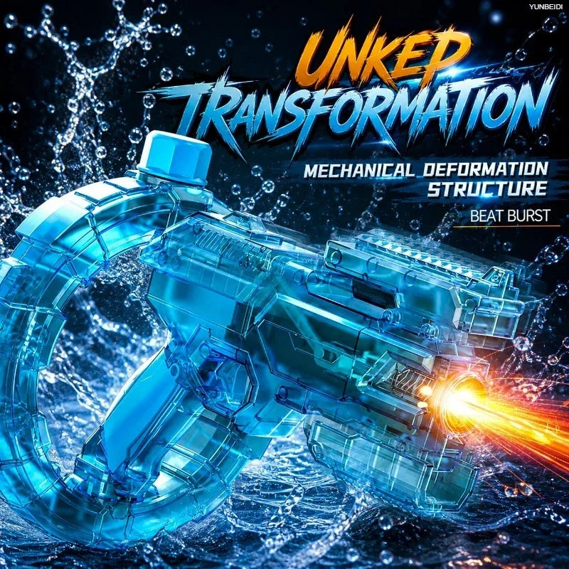 Electric Water Gun Automatic Water Blaster with LED Lights High Pressure Long Range Summer Beach Pool Outdoor Toy for Kids Adult