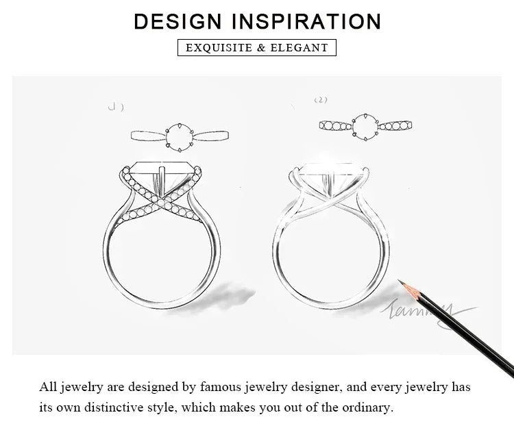 JewelryPalace Moissanite D Color 0.5ct 1ct 1.5ct 2ct 3ct Round S925 Sterling Silver Wedding Engagement Ring for Women