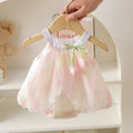 Adorable 0-24M Baby Girls Tulip Decor Bodysuit Summer Halter Sling Princess Romper Dress Soft Breathable Newborn Girls Onesie