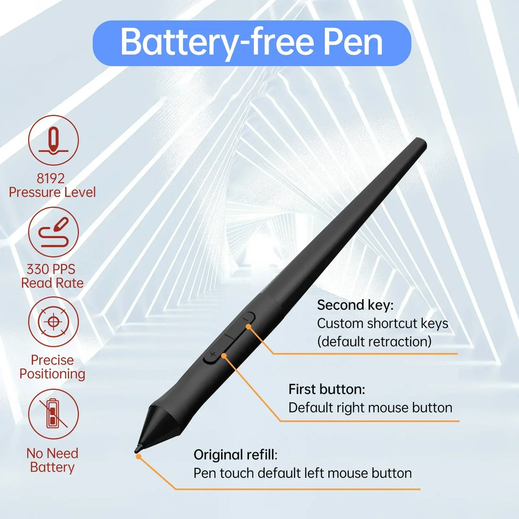 TABLIKE Graphics Tablet for Drawing, Ultra-thin Art Sketch Digital Pad with Battery-free Stylus 8 Pen Nibs 8192 Levels Pressure