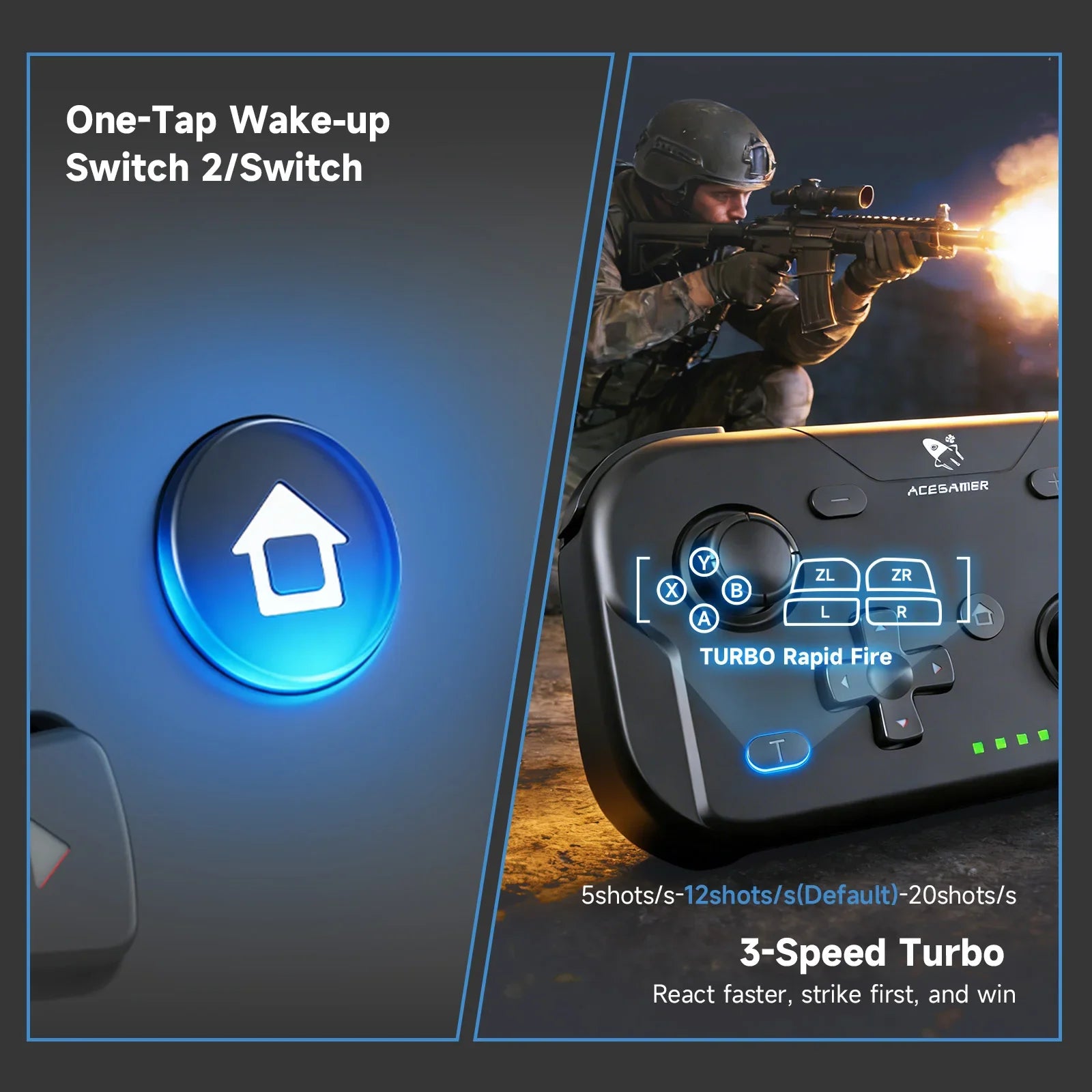 AceGamer Pocket Game Controller Portable Hall Joysticks 1000Hz Bluetooth Gamepad for Switch/Switch2/Android/iOS/PC/Steamdeck