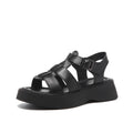 GKTINOO Summer Mixed Color Genuine Leather Sandals Roman Shoes Platform Wedges Woven Thick Soled Sandals Women Shoes Large Size