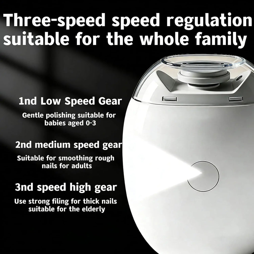 2 IN 1 Electric Nail Trimmer with LED Light Automatic Nail Grinder
