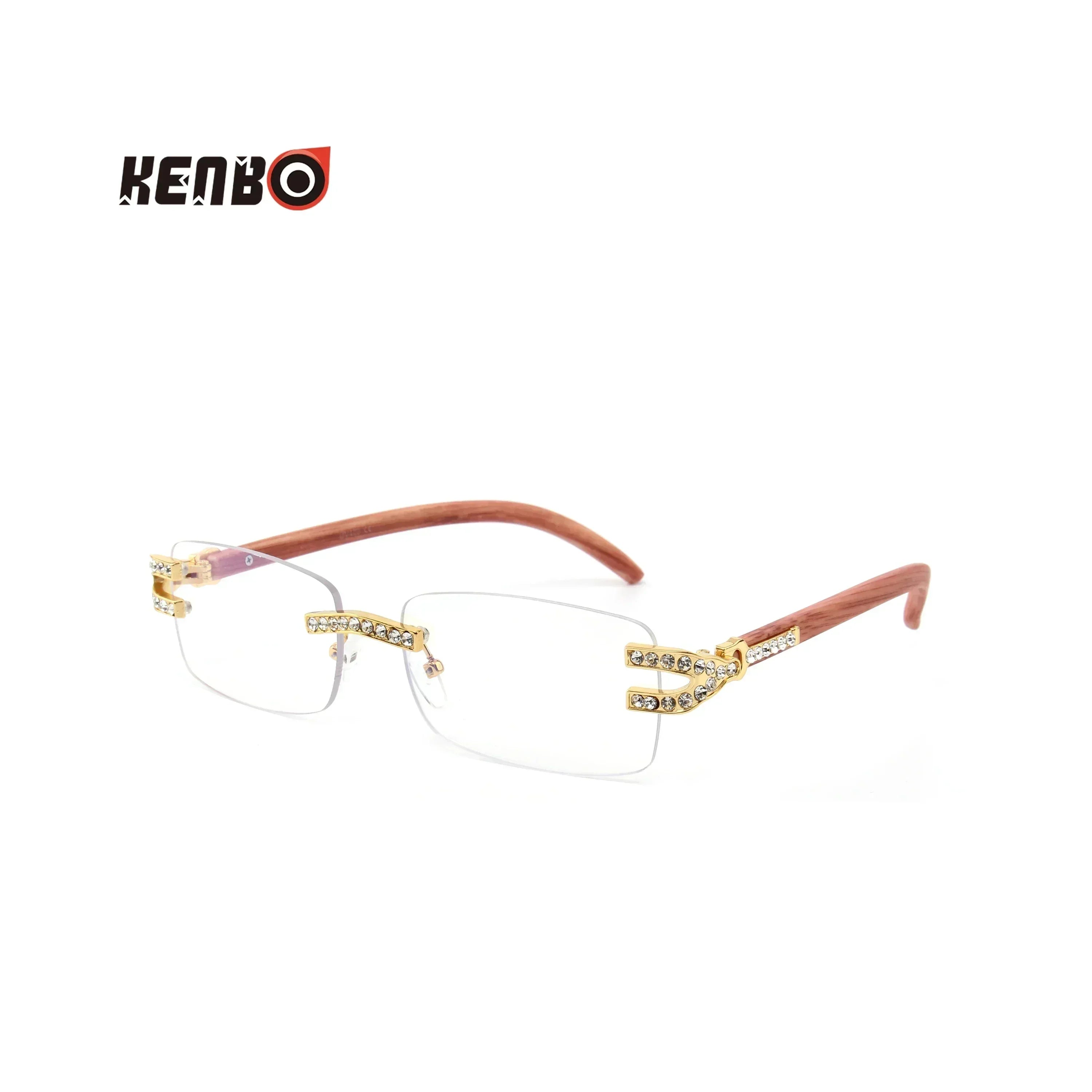 Kenbo Small Rectangle Rimless Sunglasses Men 2024 Luxury Brand Frameless Sun Glasses For Women Vintage Square UV400 Eyewear