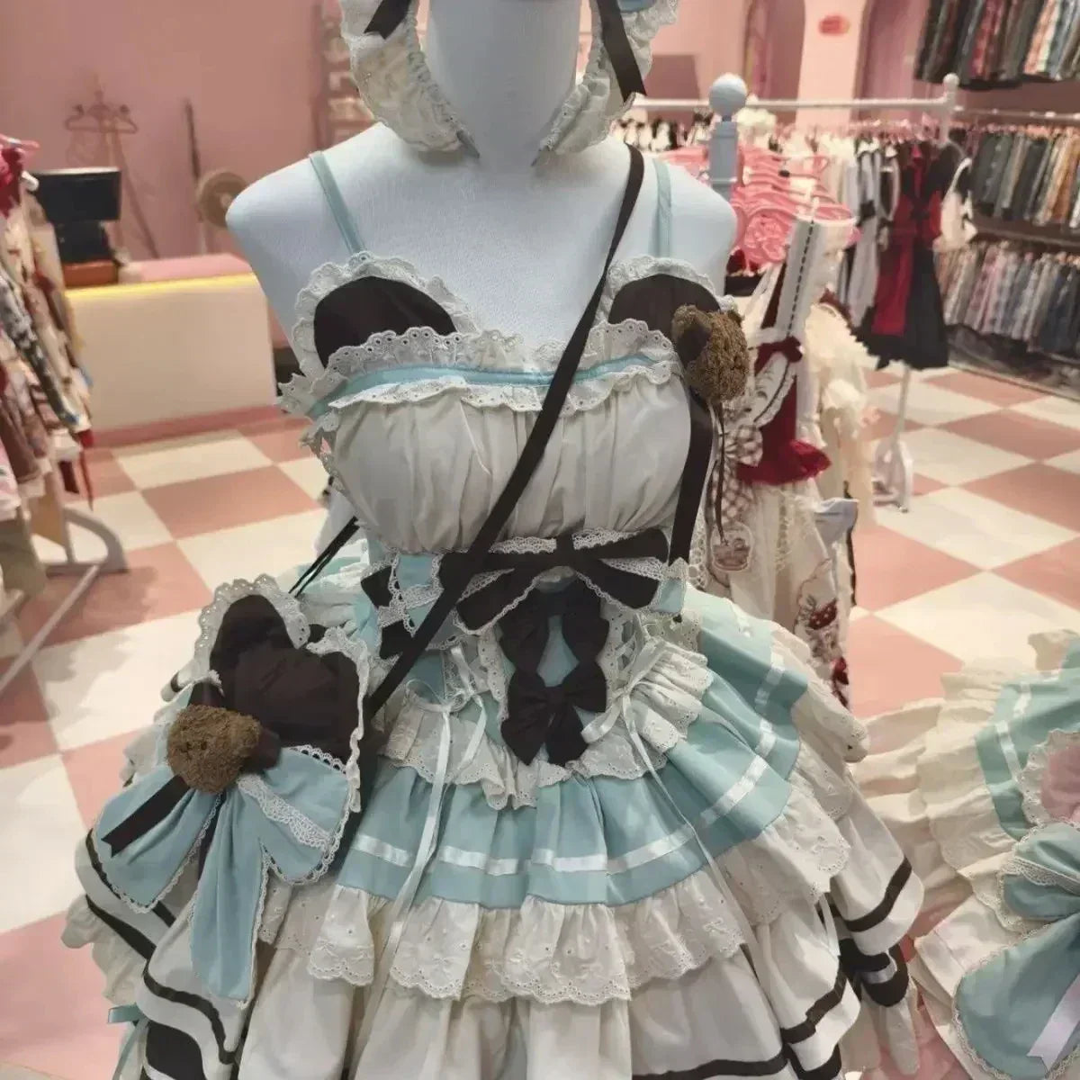 Summer Sweet Lolita Y2k Mini Dresses Women Lace Patchwork Short Sleeve Elegant Bandage French Vintage Short Party Dress Female