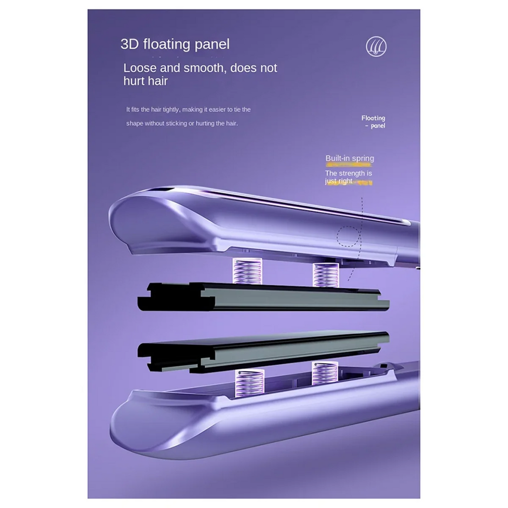 ABUB Electric Ceramic Hair Straightener 5 Temps Mini Straightener Heating Comb Anti Scalding Styling Tool-D US Plug