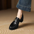 2026 New Women Pumps Pointed Toe Women Shoes Chunky Heel Loafers Fashion High Heels Split Leather Ladies Shoes Big Size 43