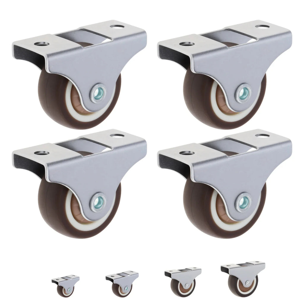 4pcs 1 inch/1.25 inch/1.5 Inch/2 inch Universal Casters Furniture Wheel Caster Silent Trolley Wheels for Sofa Chair Table