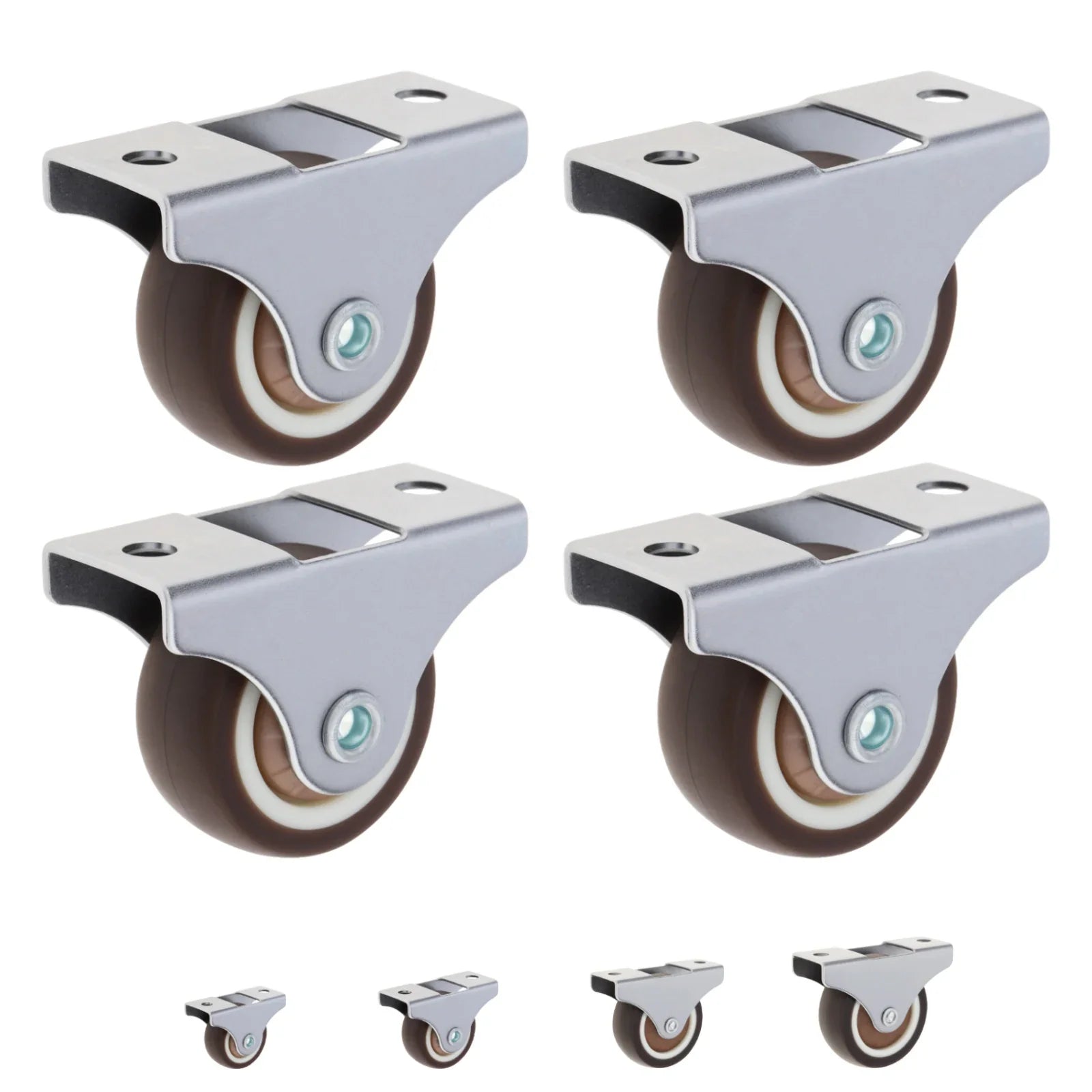 4pcs 1 inch/1.25 inch/1.5 Inch/2 inch Universal Casters Furniture Wheel Caster Silent Trolley Wheels for Sofa Chair Table