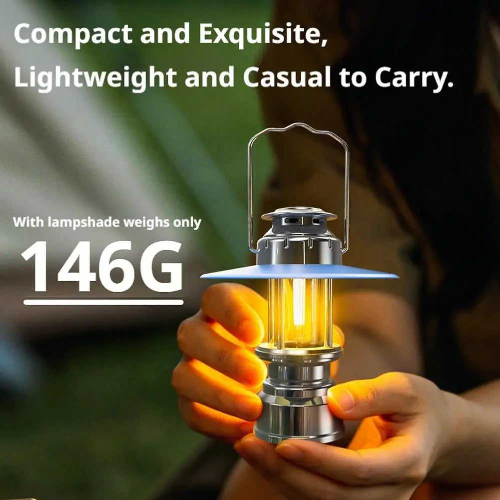 Retro Camping Lamp Warm Flame Ambient Light Portable Handheld Emergency Charging Lamp Outdoor And Hiking Flashlight