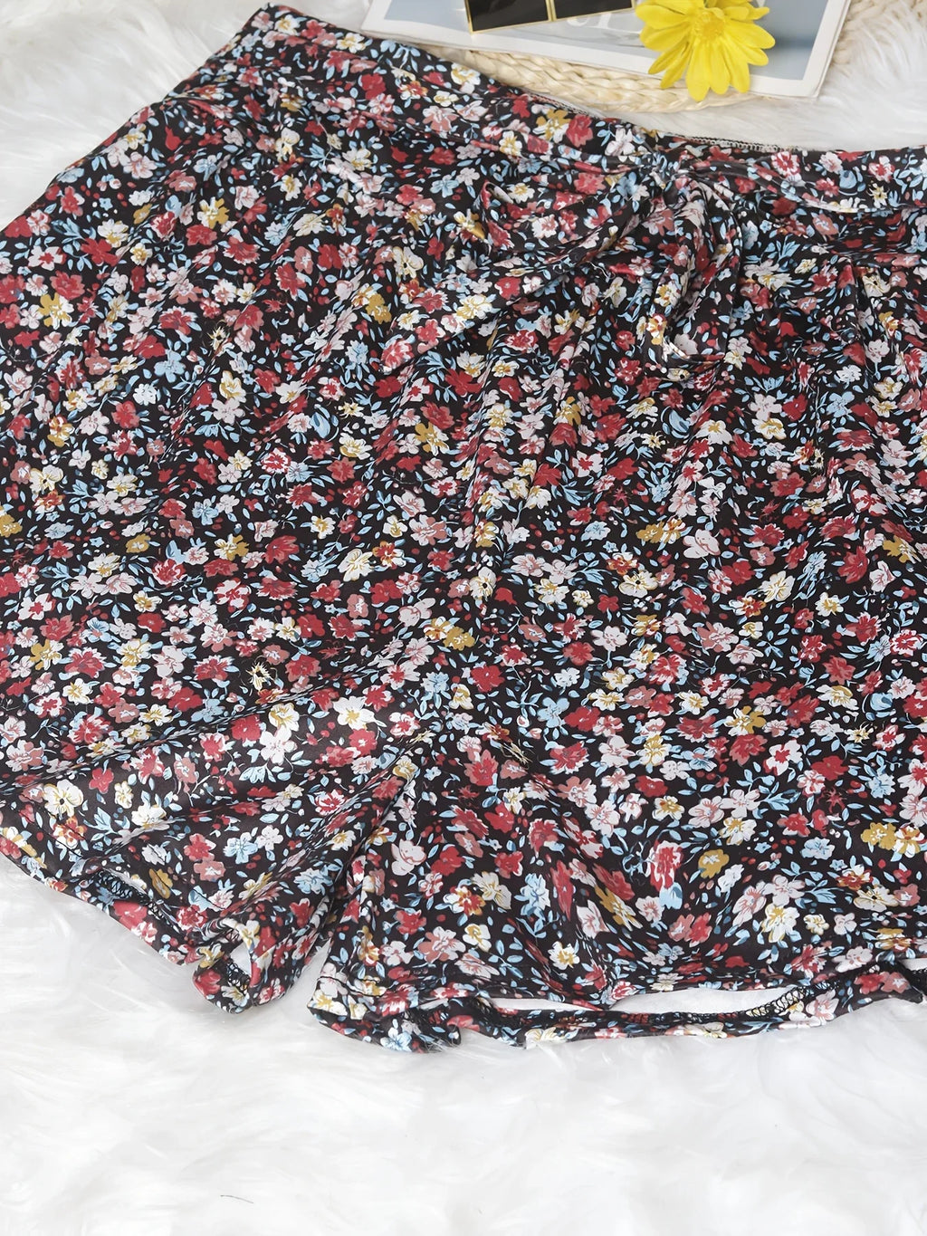 Plus Size Women's Skort Floral Print High Waist A-Line Summer Fashion Lightweight Casual Comfortable Flowy Design Breathable Fab