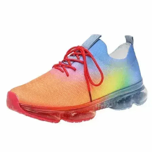 Fashion Mesh Cozy Running Sport Shoes Women Lace Up Sneakers