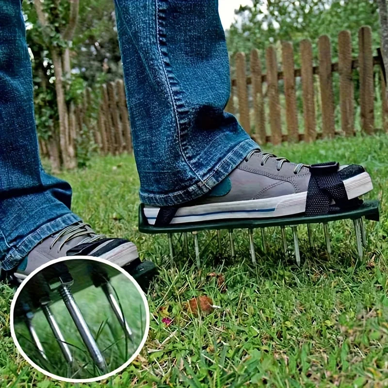 Lawn Gardening Ventilation Nail Shoes, Adjustable Drilling Work Boots, Anti Slip Sole Suitable for Lawn Mowing Work Nail Shoes