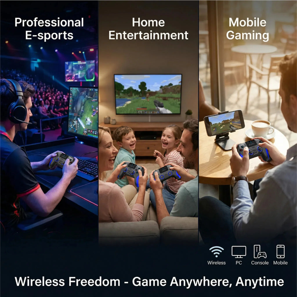 Smart Screen Wireless Game Controller, PS4 Gamepad with Customizable Display,  Compatible with IOS Andriod Table  Steam Switch