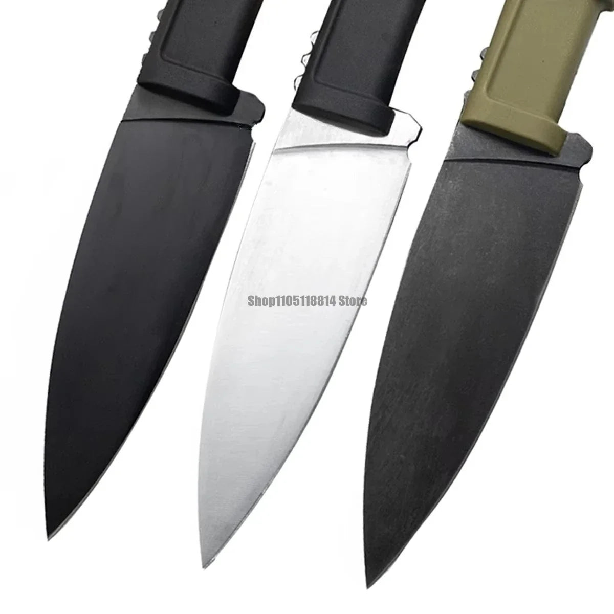 Camping Knife with Straight Steel Blade, G10 Handle, Anti-Slip Rubber, Stainless Steel