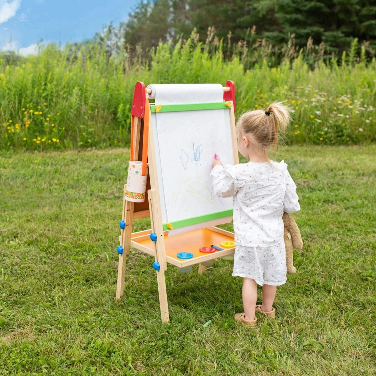 Tiny Land® 3-in-1 Art Easel & Paper Roll Set
