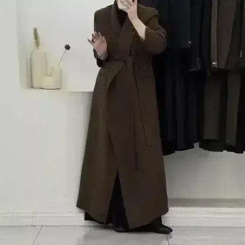 Angora Red Women's Loose Double-Sided Wool Overcoat – Elegant & Cozy