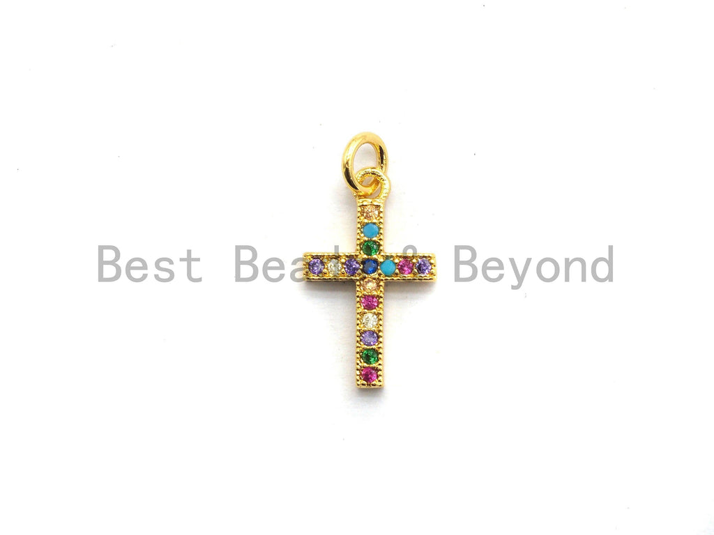 CZ Micro Pave Cross Charm Pendant, Cross charm, sku#F685