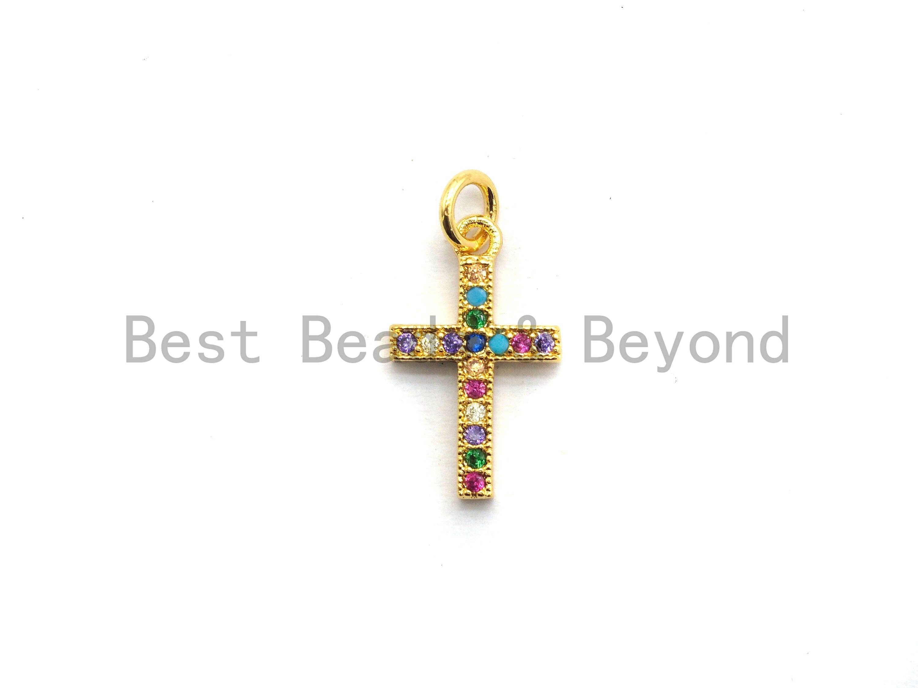 CZ Micro Pave Cross Charm Pendant, Cross charm, sku#F685
