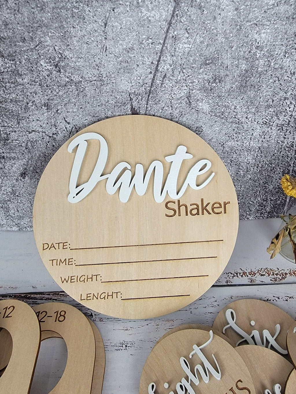 Baby Announcement Sign With Birth Stats