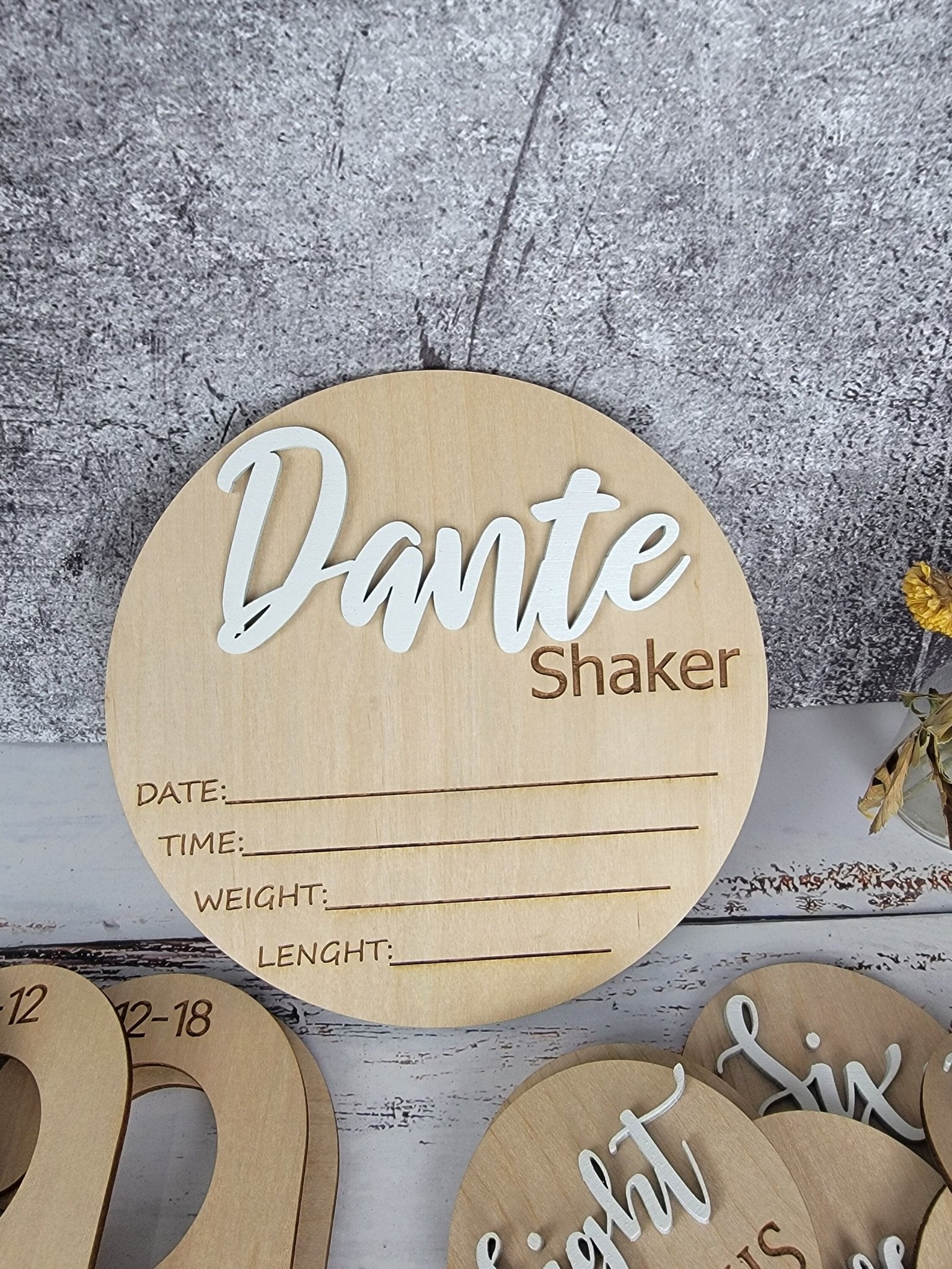 Baby Announcement Sign With Birth Stats