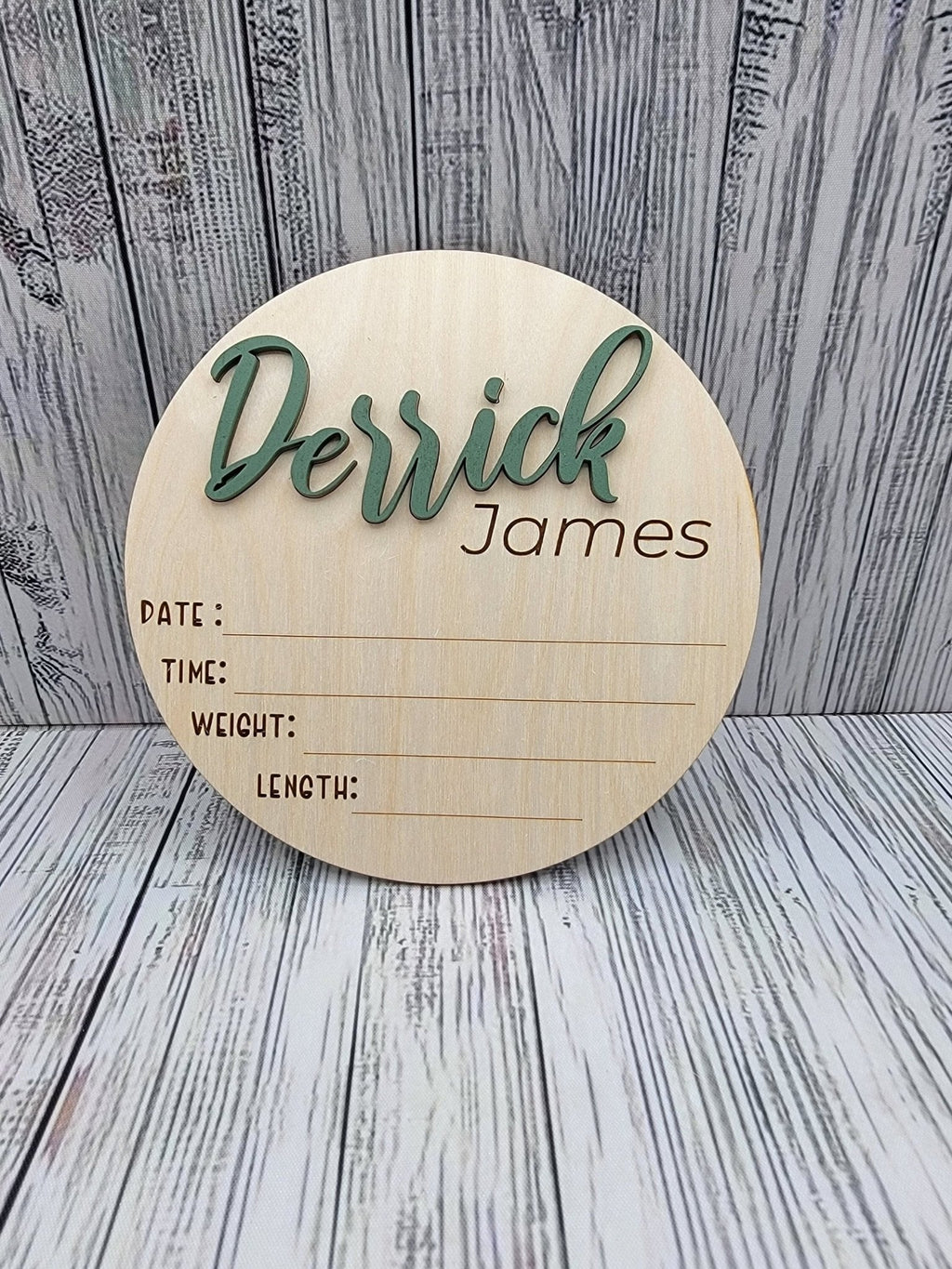 Baby Announcement Sign With Birth Stats
