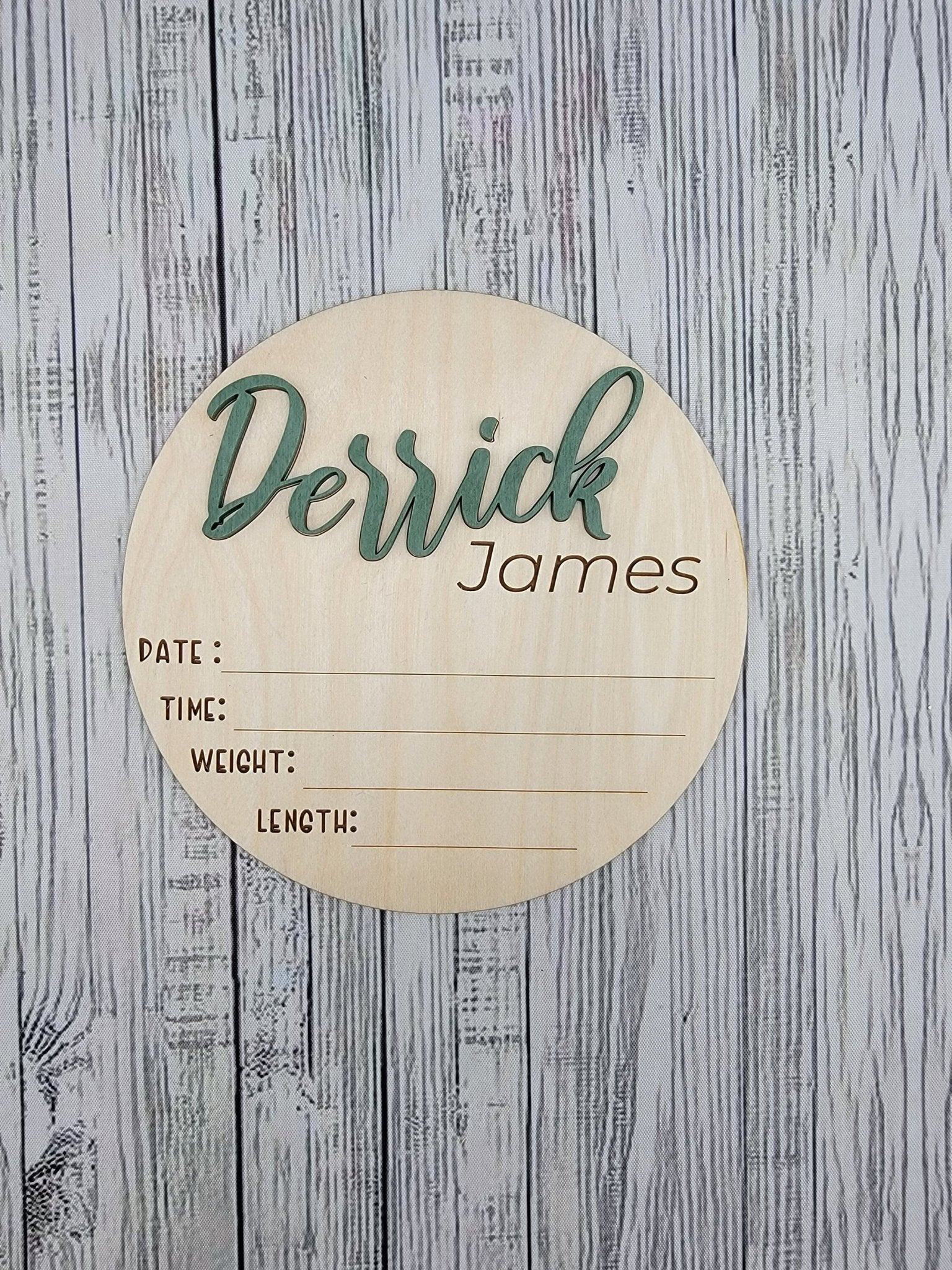 Baby Announcement Sign With Birth Stats