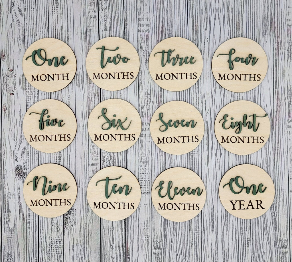 Baby Bundle: Announcement Sign With Birth Stats, Monthly Milestone Discs and  Closet Dividers